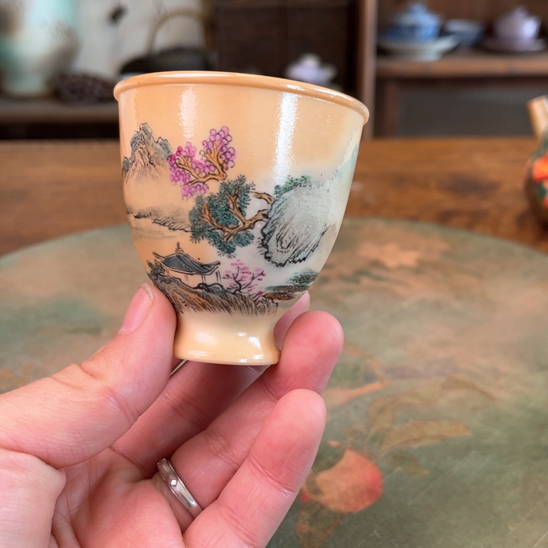 杯柴烧手工手绘陶瓷