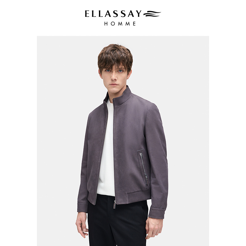 ELLASSAY歌力思男装土耳其小牛皮立领皮衣EME363X00100