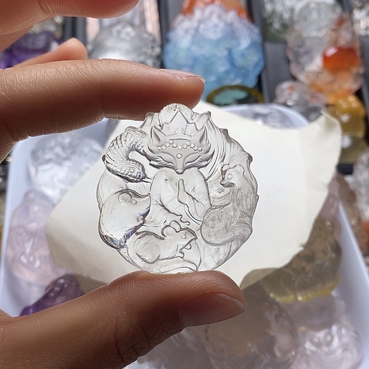 水晶未镶嵌颈饰水晶吊坠