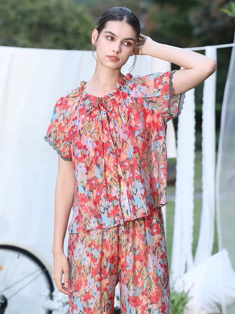 诺曼迪克家居服套装短袖长裤242517