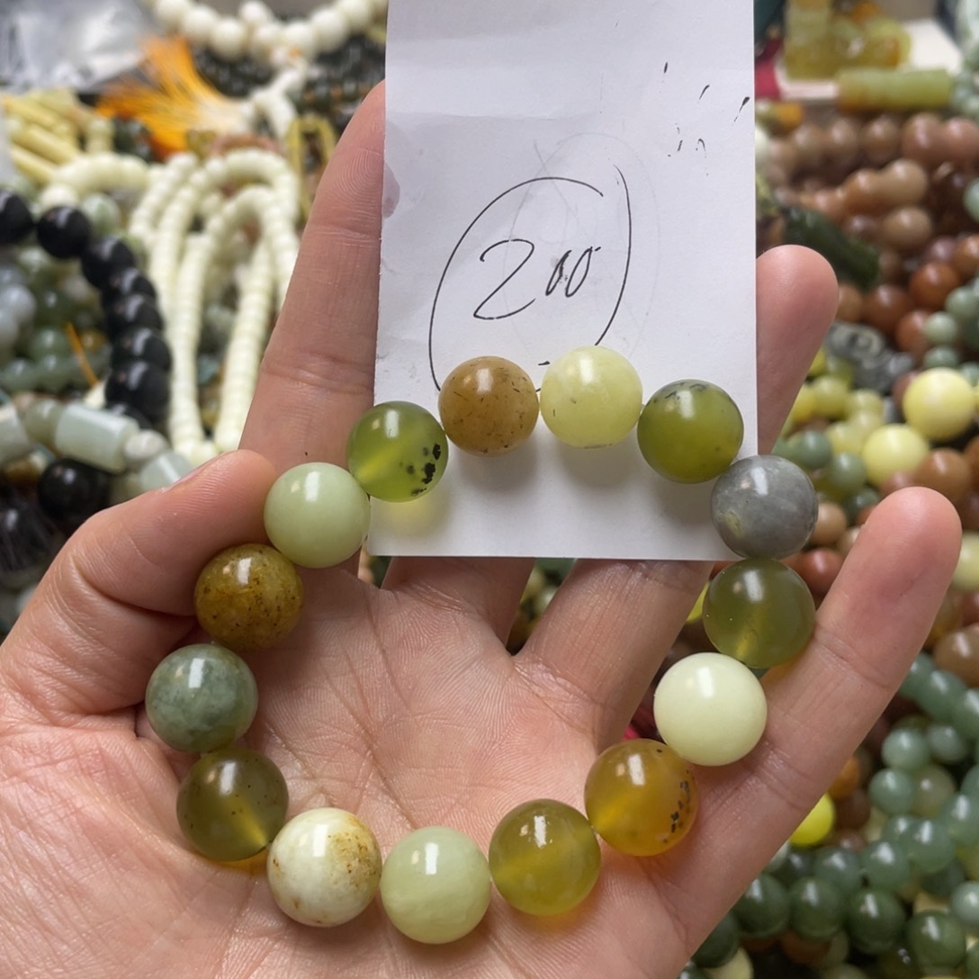 蛇纹石玉手链合金