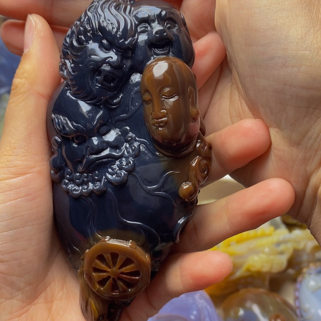 玛瑙/玉髓手把件未镶嵌做****^