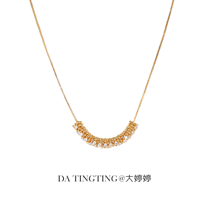 非金属仿水晶项链  【颂宋】时尚小众简约设计感闪钻项链S018