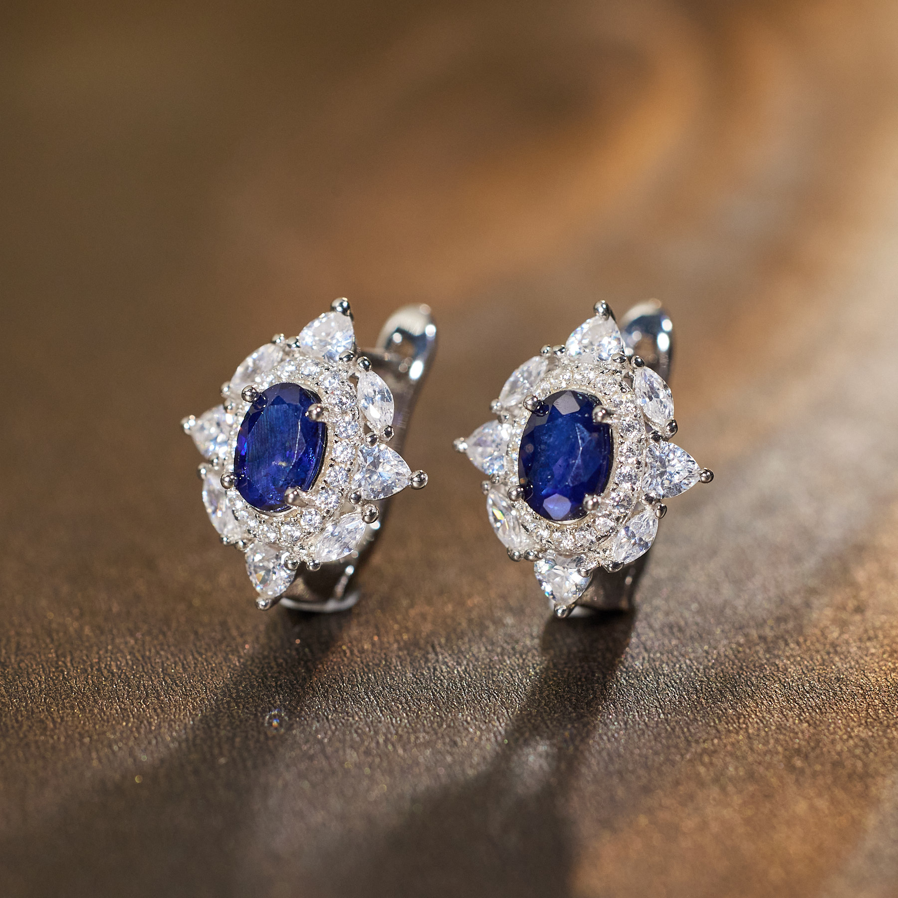 【歪歪】*蓝宝石耳饰*925镶嵌N2816