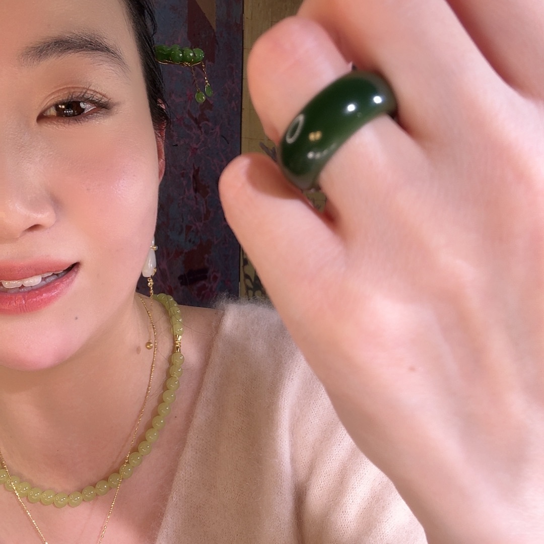 和田玉未镶嵌戒指