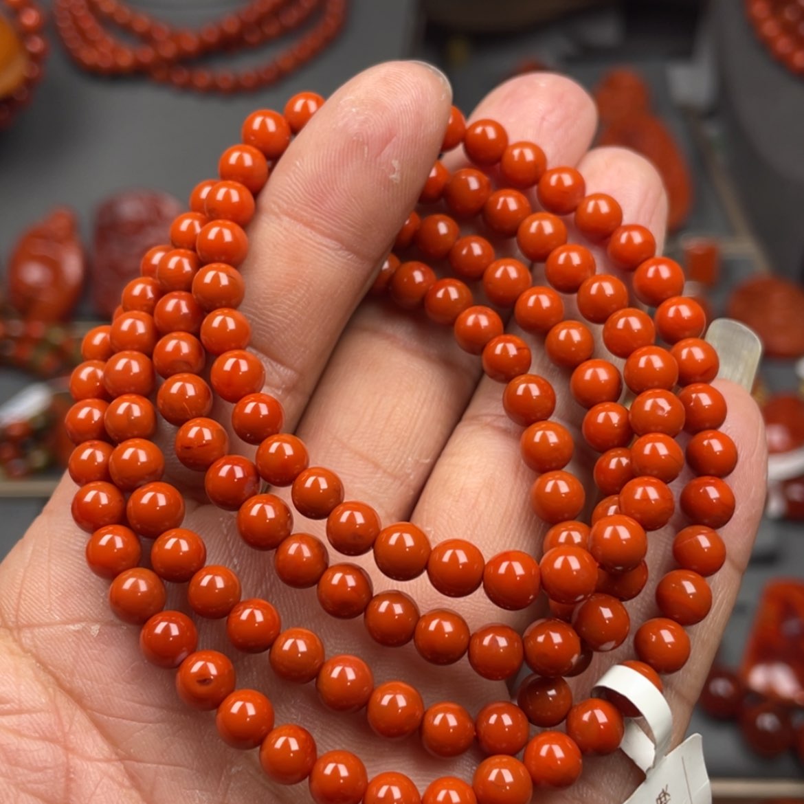 【闪购商品】南红玛瑙珠宝奇石未镶嵌多圈5➕