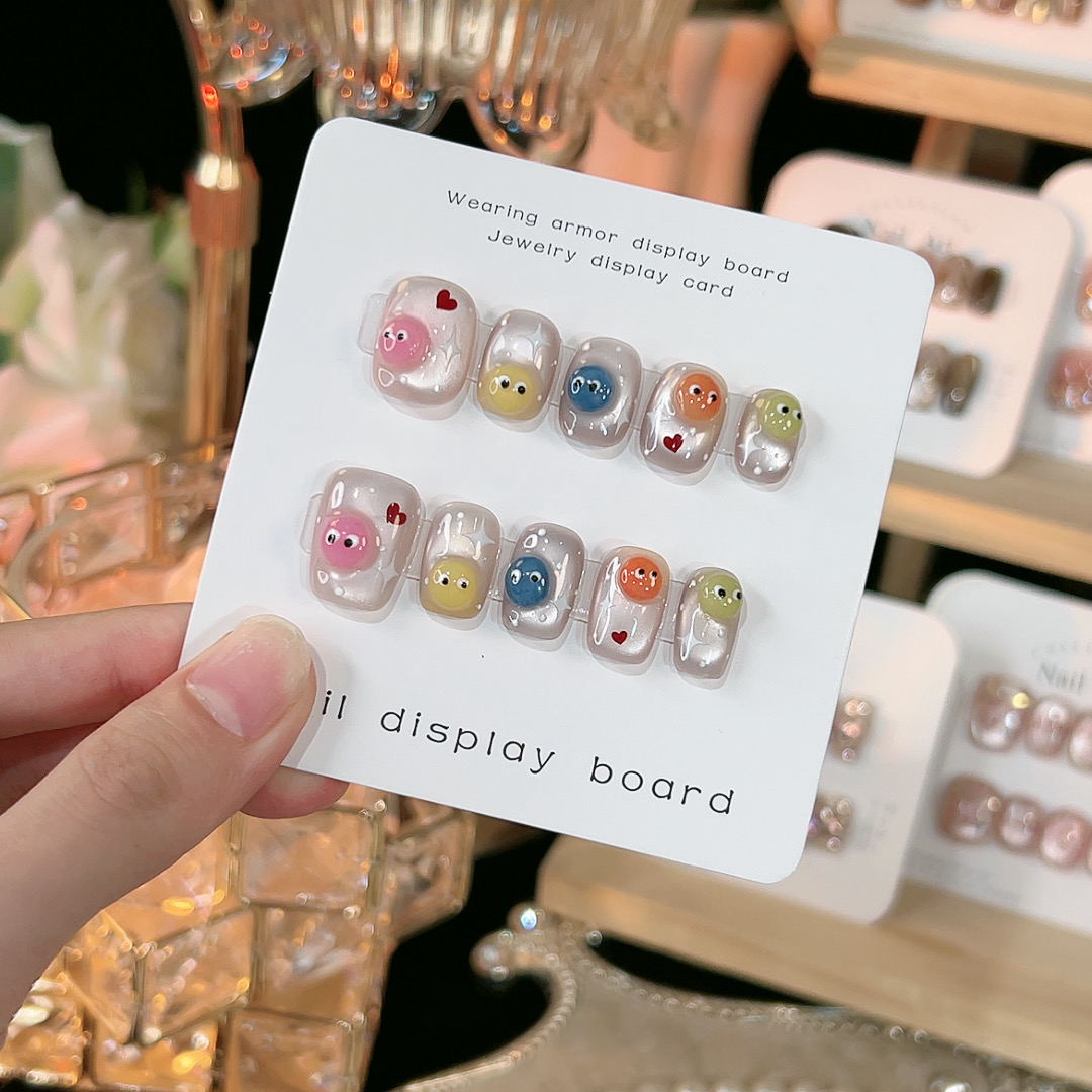 " 小糖豆“立体穿戴甲精致氛围感10片装 温柔通勤 简约百搭款