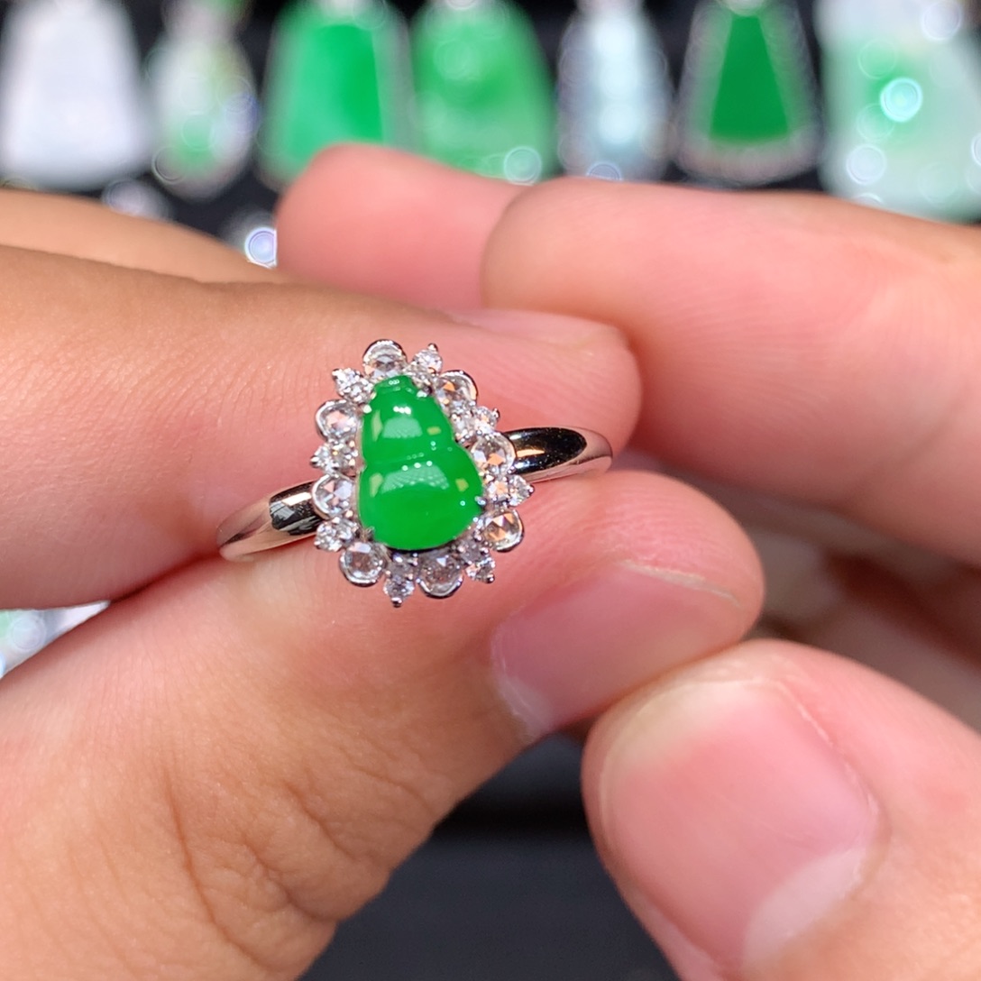 翡翠戒指18K金镶嵌（收到货48小时鉴赏期）