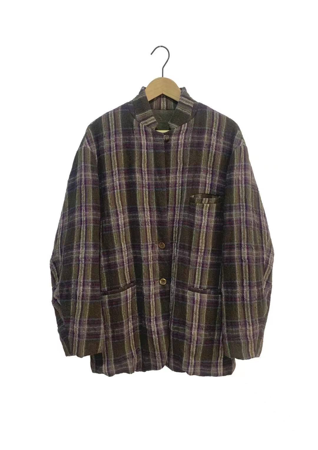 山山家-左岸迷香【棉衣】Z24FW8007毛呢格纹复古气质秋冬老钱风时尚