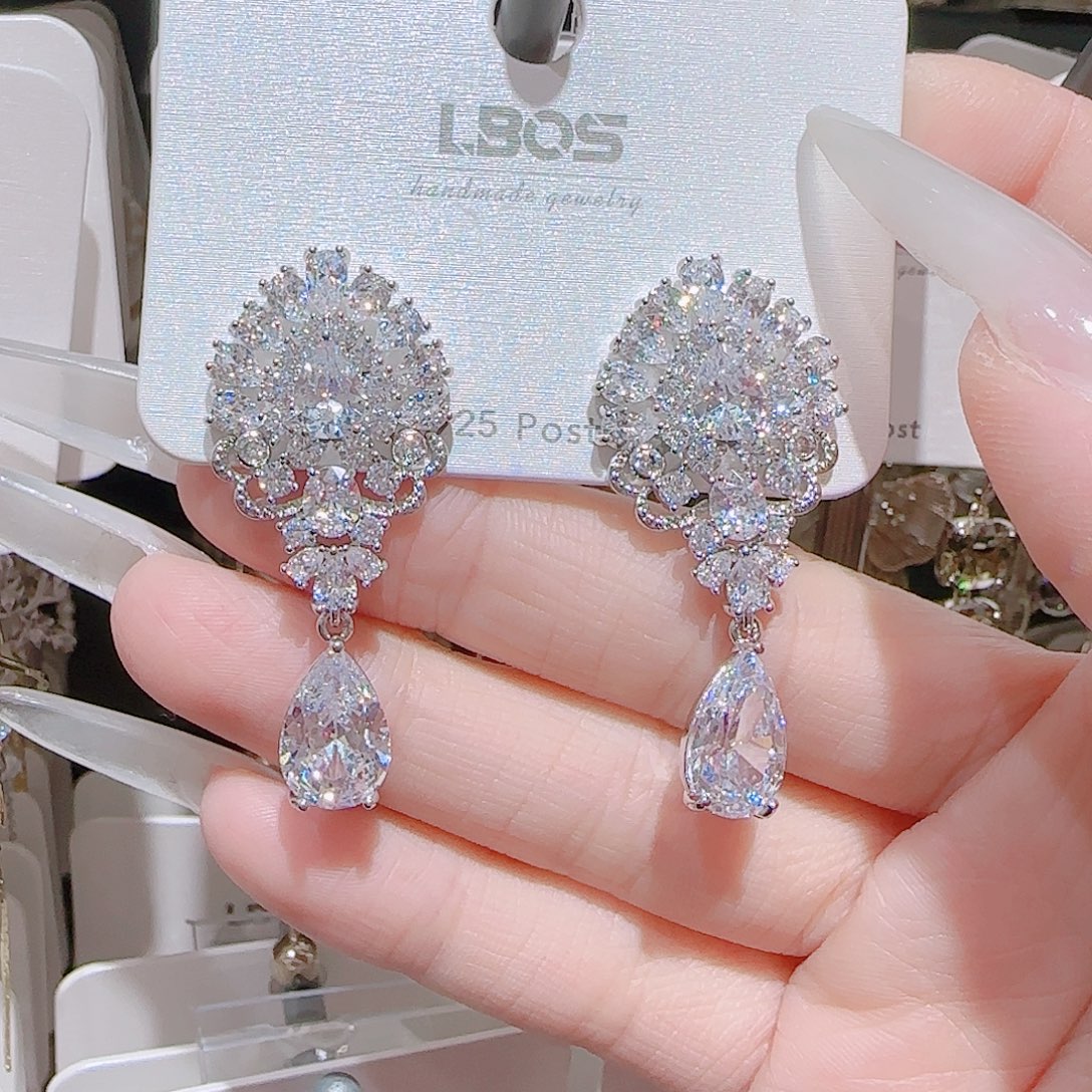 锆石铜合金925银耳环