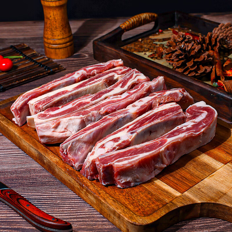 【周谷堆美食】宁夏滩羊排条新鲜原切无添加肥瘦相间奶香味足（141）