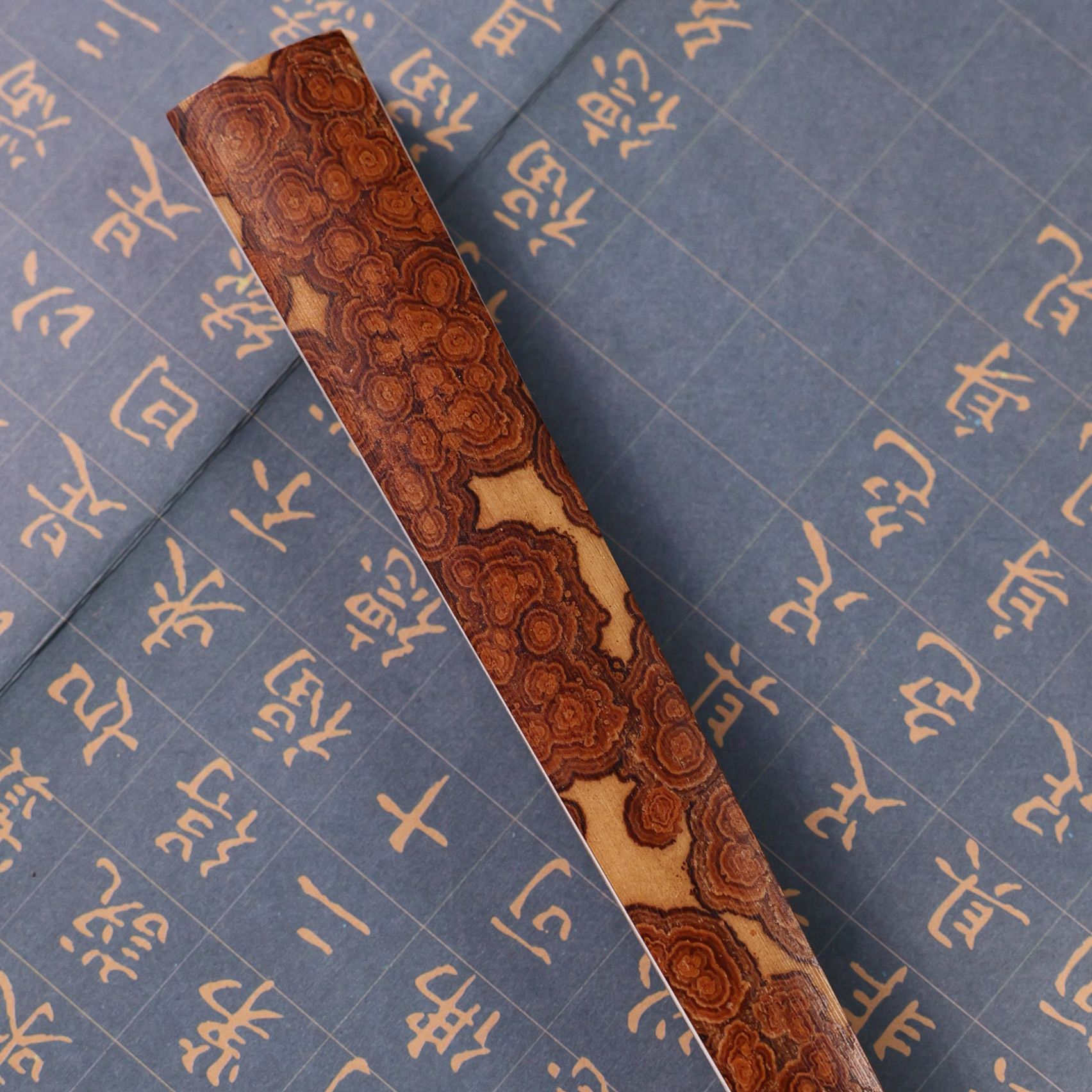 沈汝锋 湘妃竹折扇 9.5寸 20排口 16方 文玩折扇