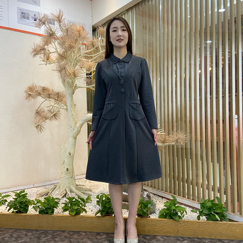 时尚假两件连衣裙女2025春季新款洋气修身显瘦中长款百搭打底裙子