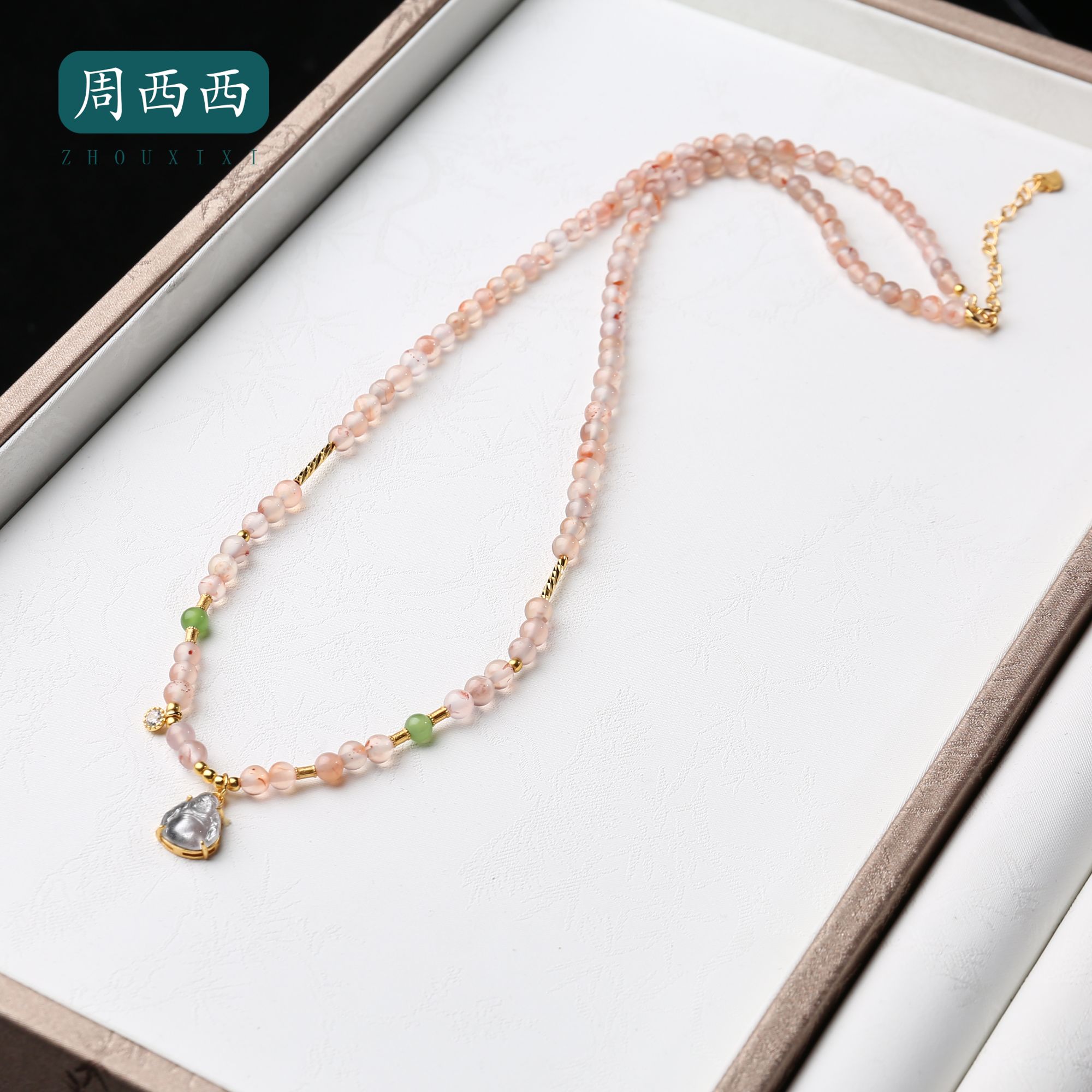 精美珠宝冰红项链4mm经典百搭多样性发货17685