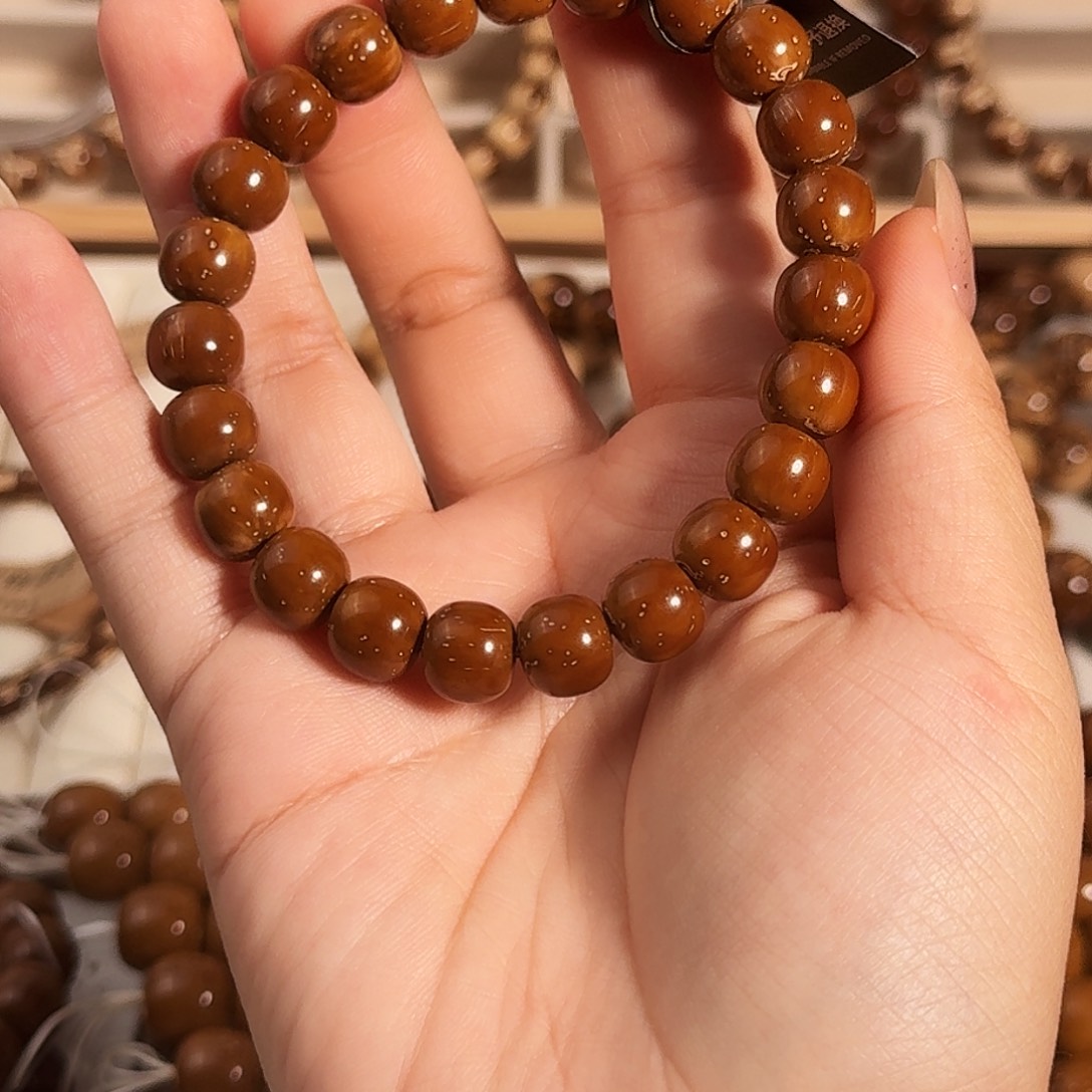紫金鼠手串10*9棕黄流沙实心紫金鼠老型眯眯眼