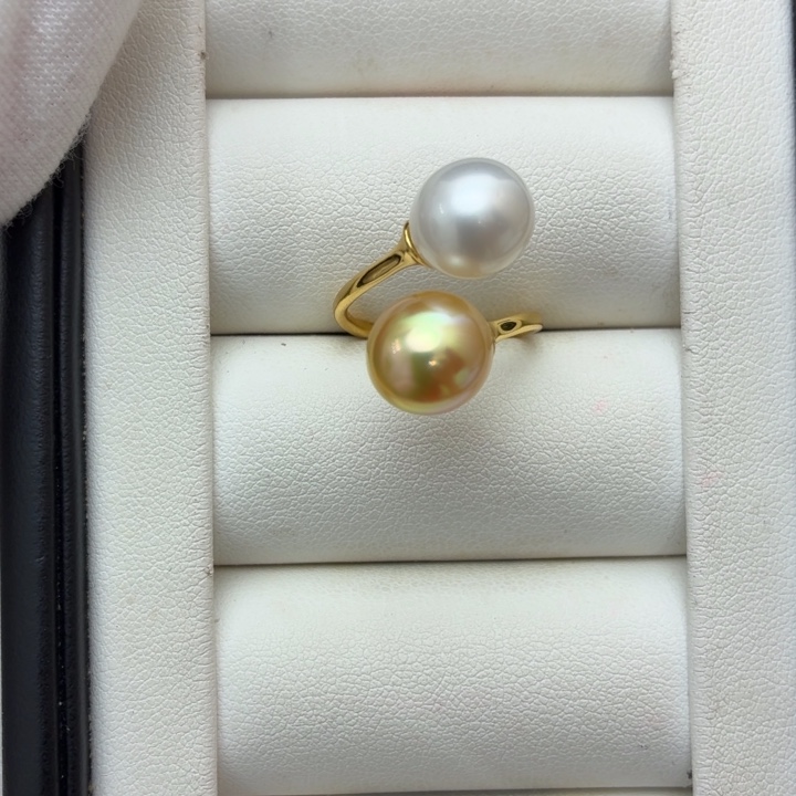 戒指银S925镶嵌海水珍珠