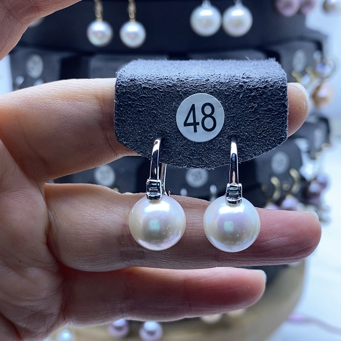 淡水珍珠耳饰银S925镶嵌