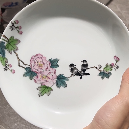 碗7.8寸手工胎手绘盘一个陶瓷