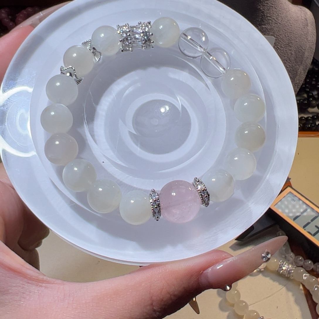 水晶手链合金白月光+马粉设计款D010