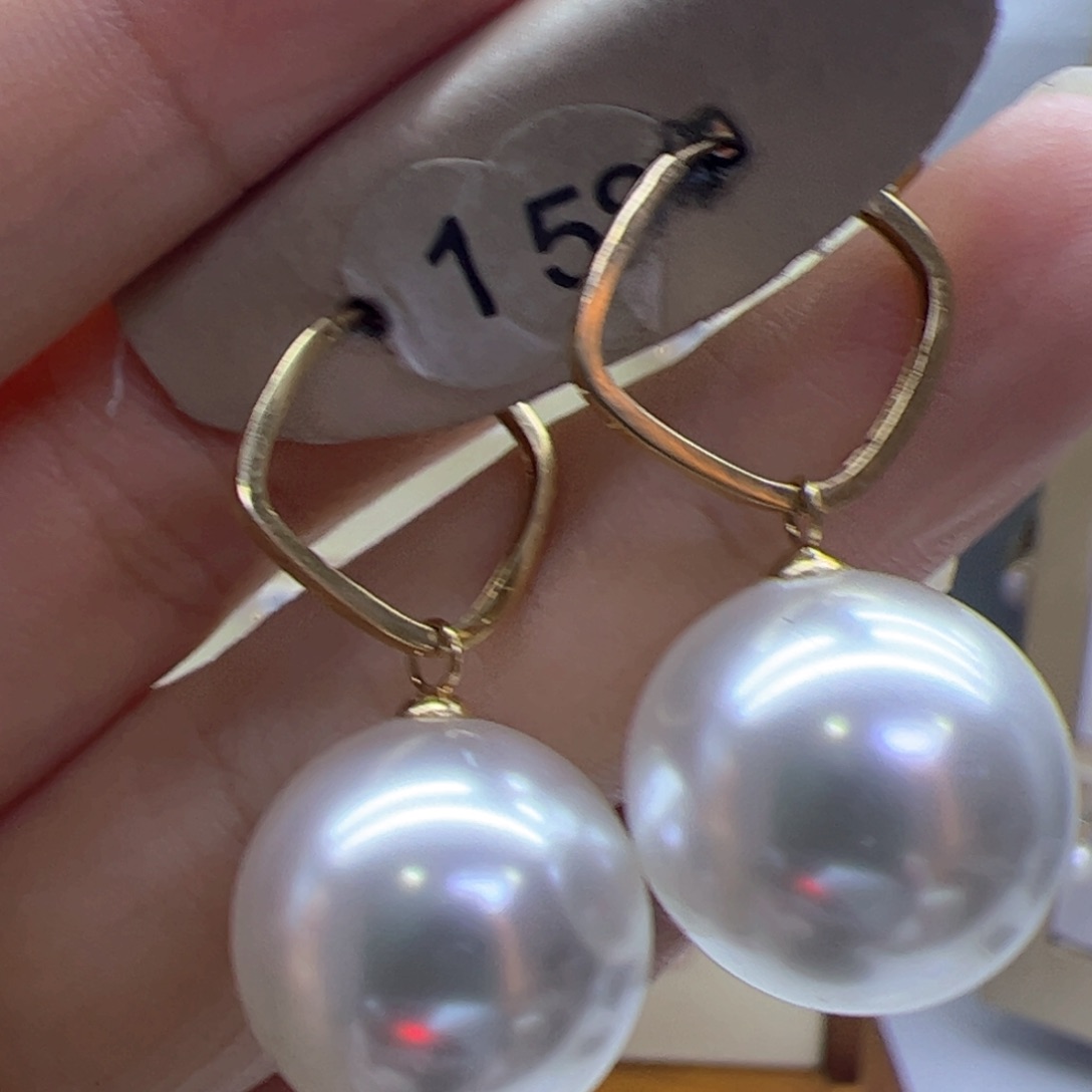 淡水珍珠耳饰18K金镶嵌