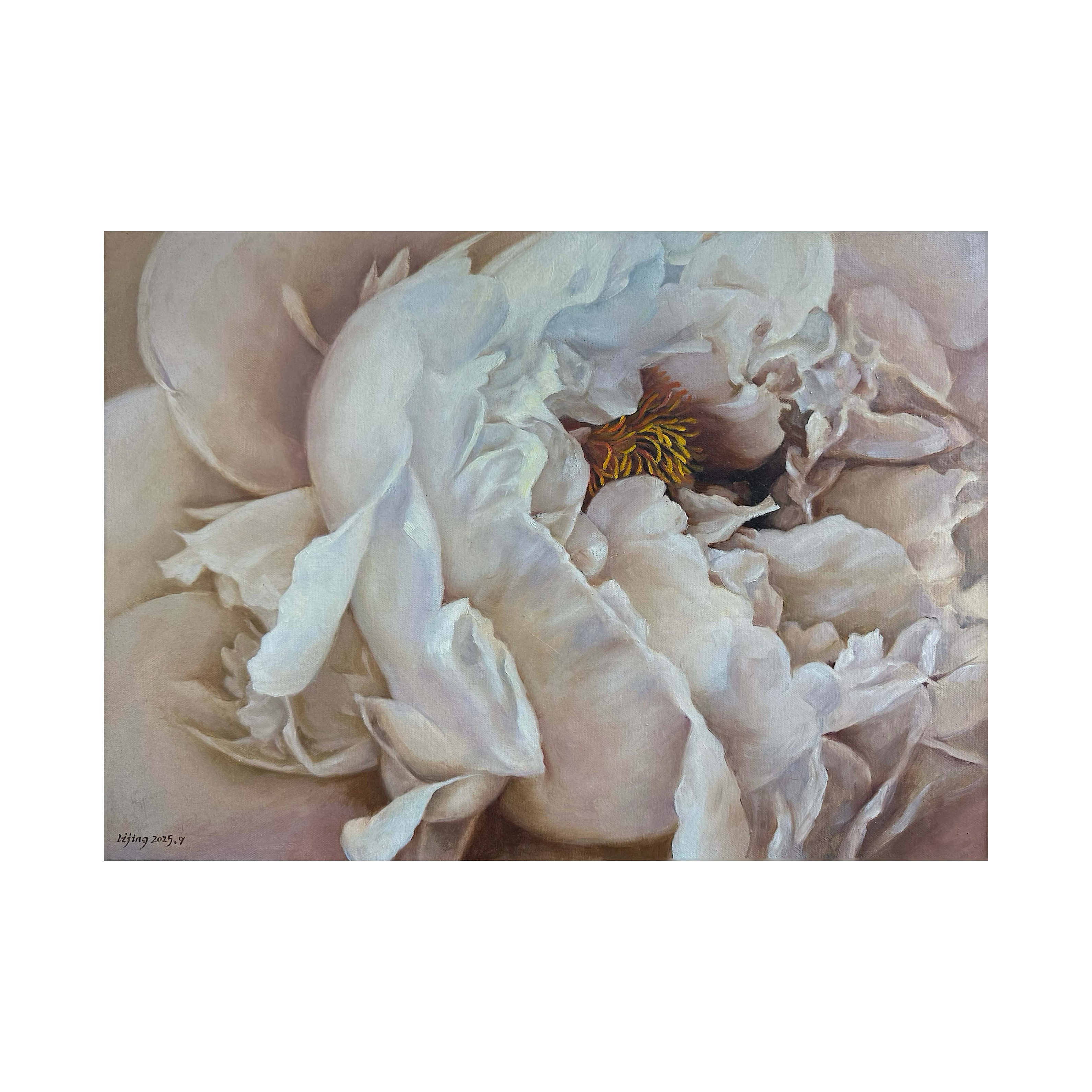 艺术家李敬【藏金蕊】50*70 原作 孤品