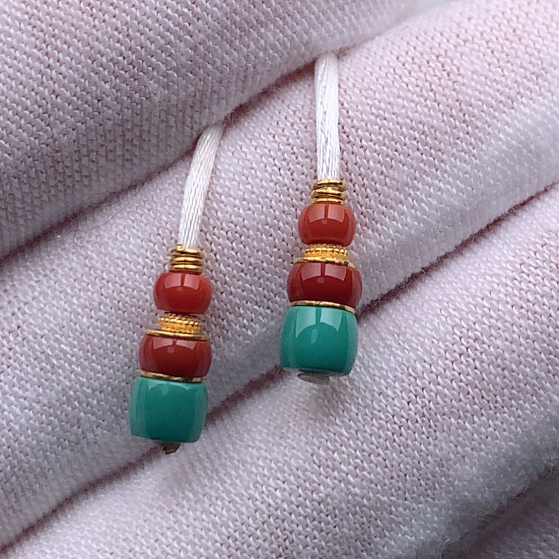 绿松石18K金镶嵌珠宝奇石