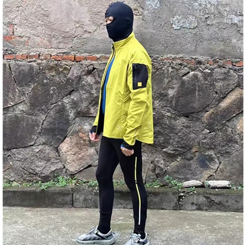 东丽抄强尼龙防泼水面料男士专业秋冬跑步防风防水软壳衣户外风壳