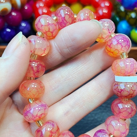 玛瑙/玉髓手链未镶嵌龙鳞凤血