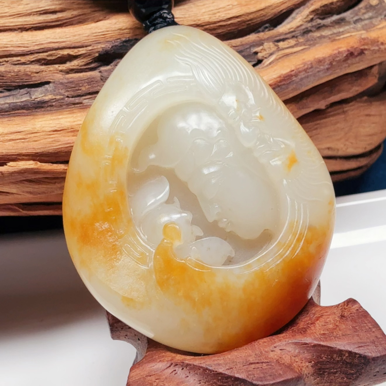 【伟伟鉴定】和田玉 籽 料 悟道 吊坠 54/41/12 时尚百搭饰品