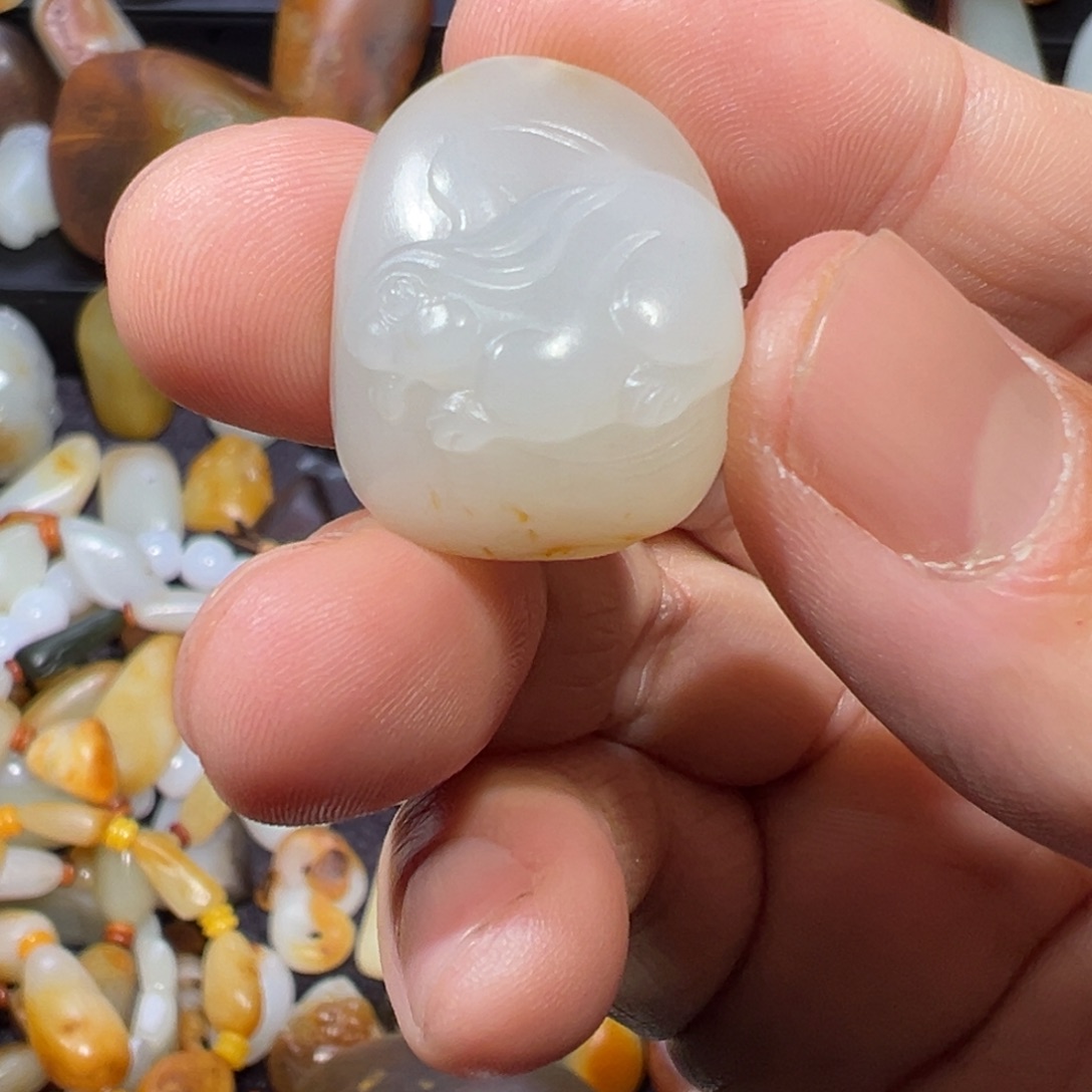 和田玉吊坠(不含链)未镶嵌青*