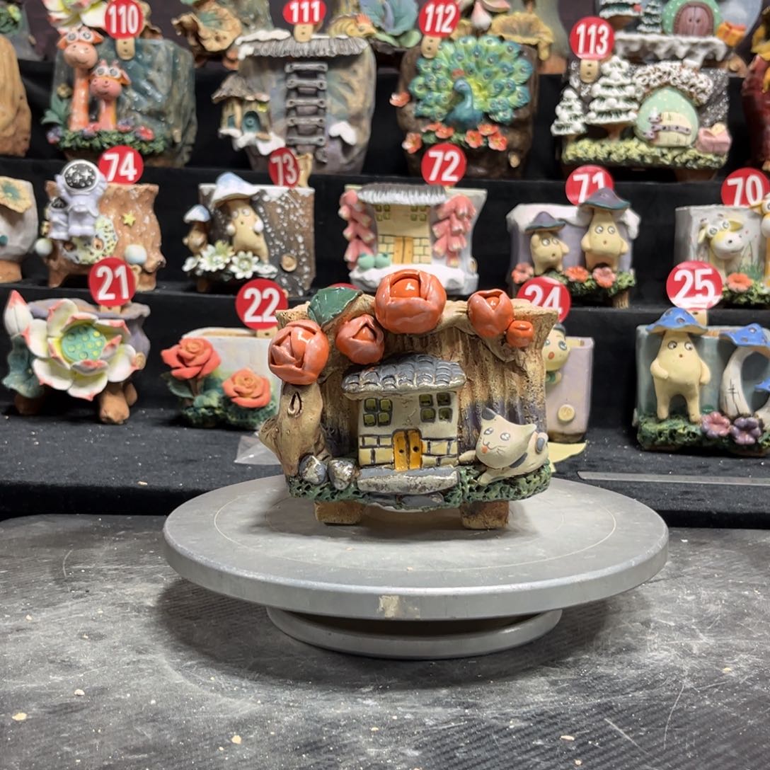 红陶蔷*花白狐花器多肉花盆