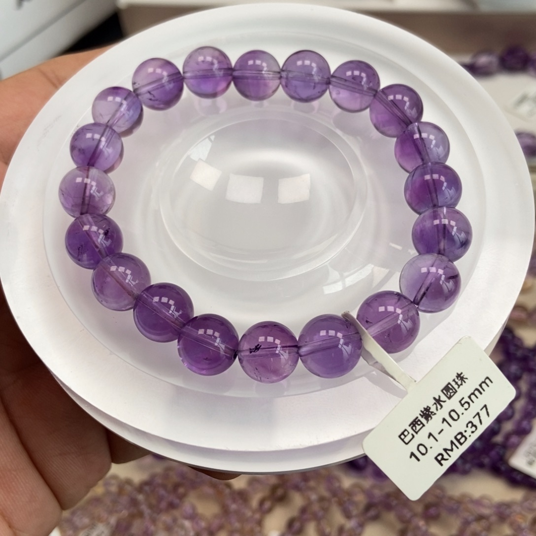 手串水晶未镶嵌934 纯天然巴西紫水手串