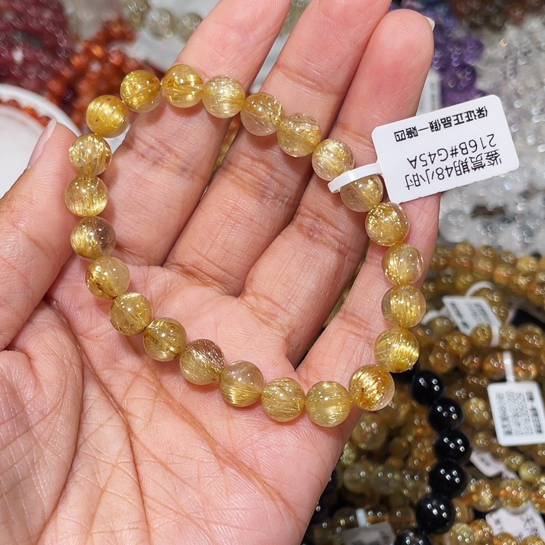 识***人发晶未镶嵌手串顺发钛晶8.2m