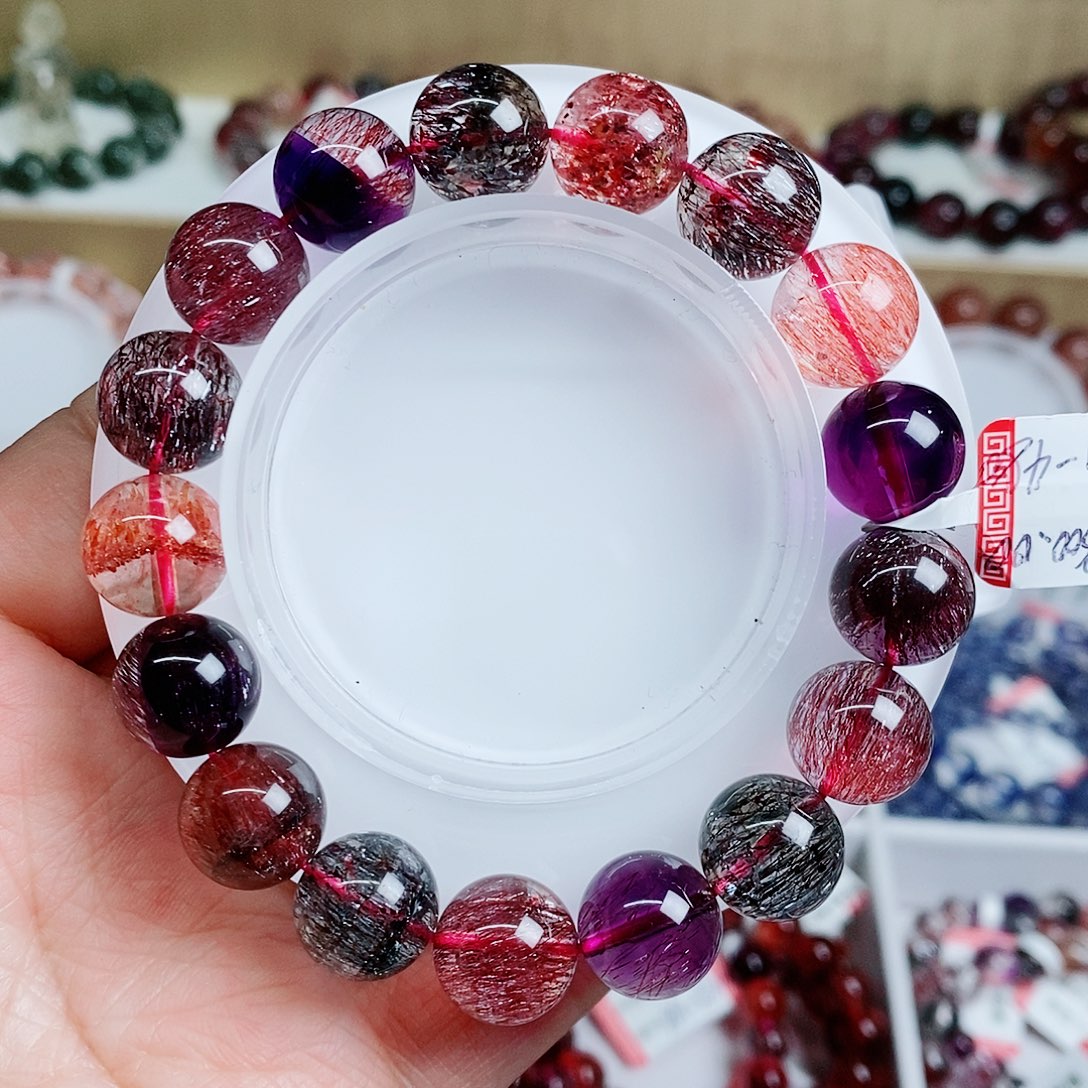 水晶未镶嵌手串透彩超七