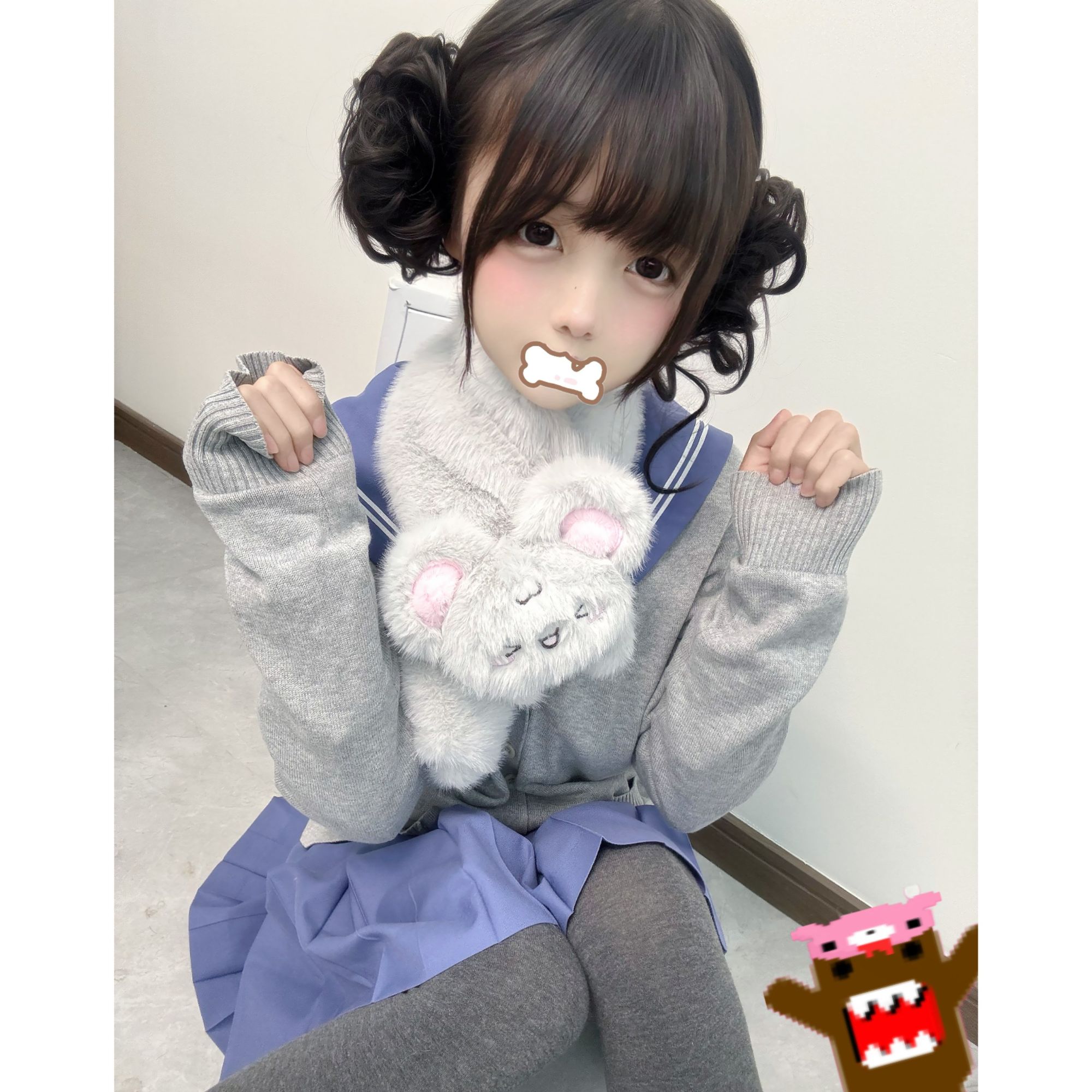 原创【小鼠围巾】柴呼呼可爱保暖lolita洛丽塔毛绒款围巾配饰 25256