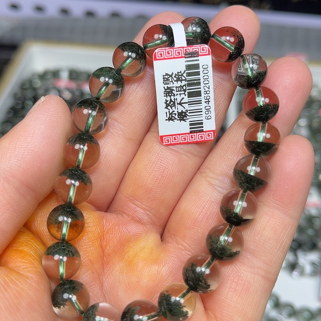 水晶未镶嵌手串绿幽灵手串