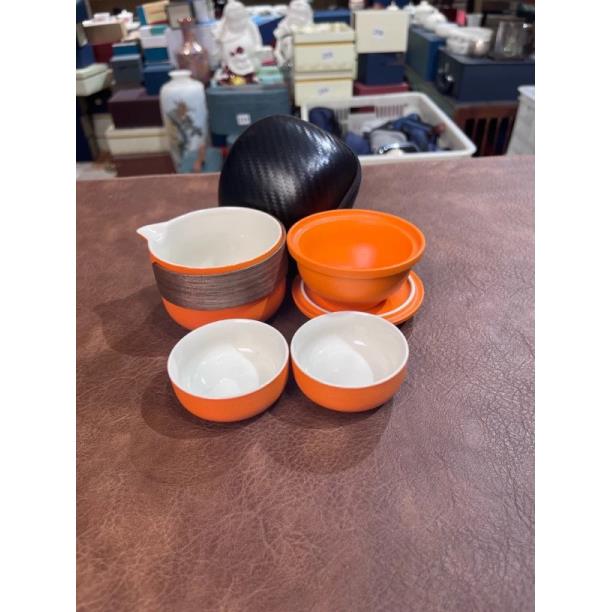 190路宝爱马仕橙一壶二杯旅行茶具