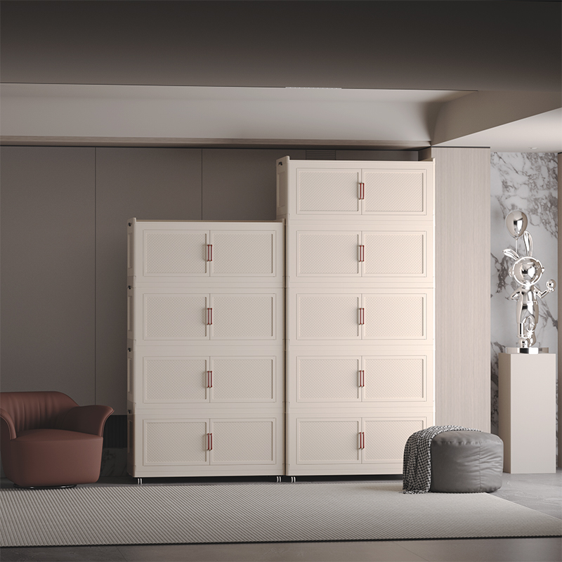 【大面宽四叶草收纳柜】置物柜家用储物柜多层免安装零食收纳收纳箱