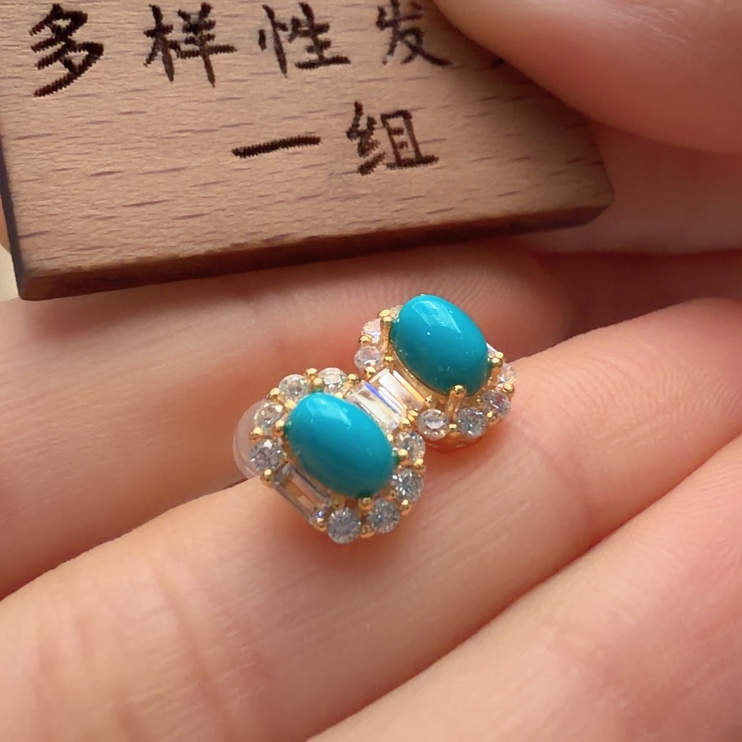 绿松石银S925镶嵌颈饰