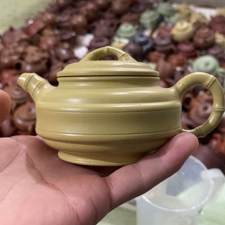 紫砂茶壶黄段竹鼓