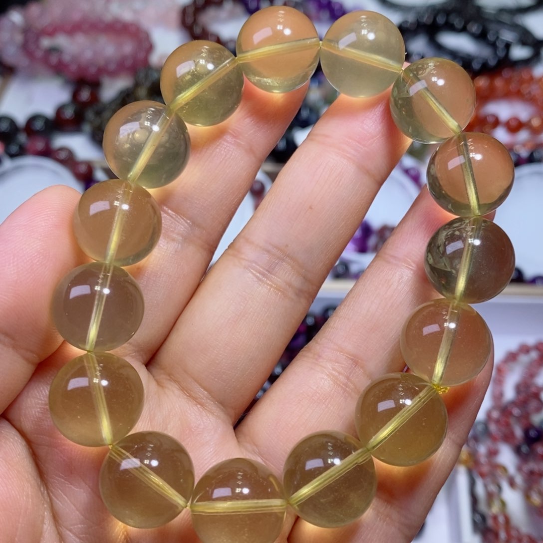 水晶手链未镶嵌柠檬黄水晶