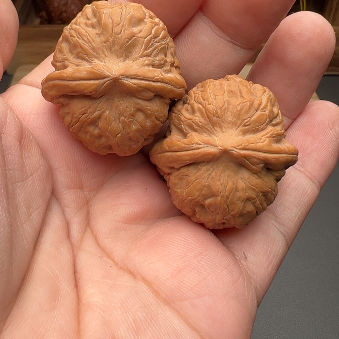 花***茶把件文玩核桃元宝33