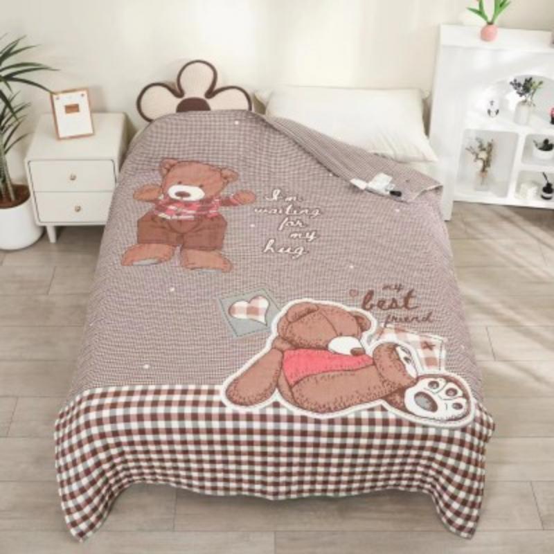 【贝贝熊泡芙被】 150cm x 200cm 多功能轻奢超柔轻奢纱布泡芙被