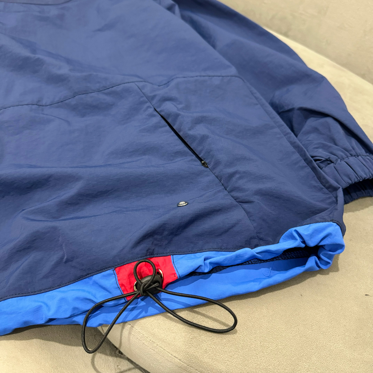 男士拼接假两件撞色圆领复古抽绳卫衣潮牌ins休闲百搭长袖上衣服