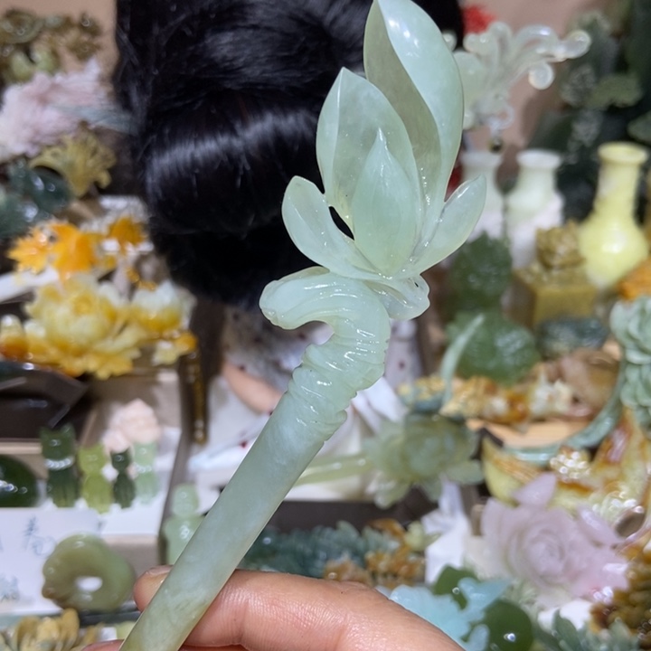 蛇纹石玉未镶嵌发饰