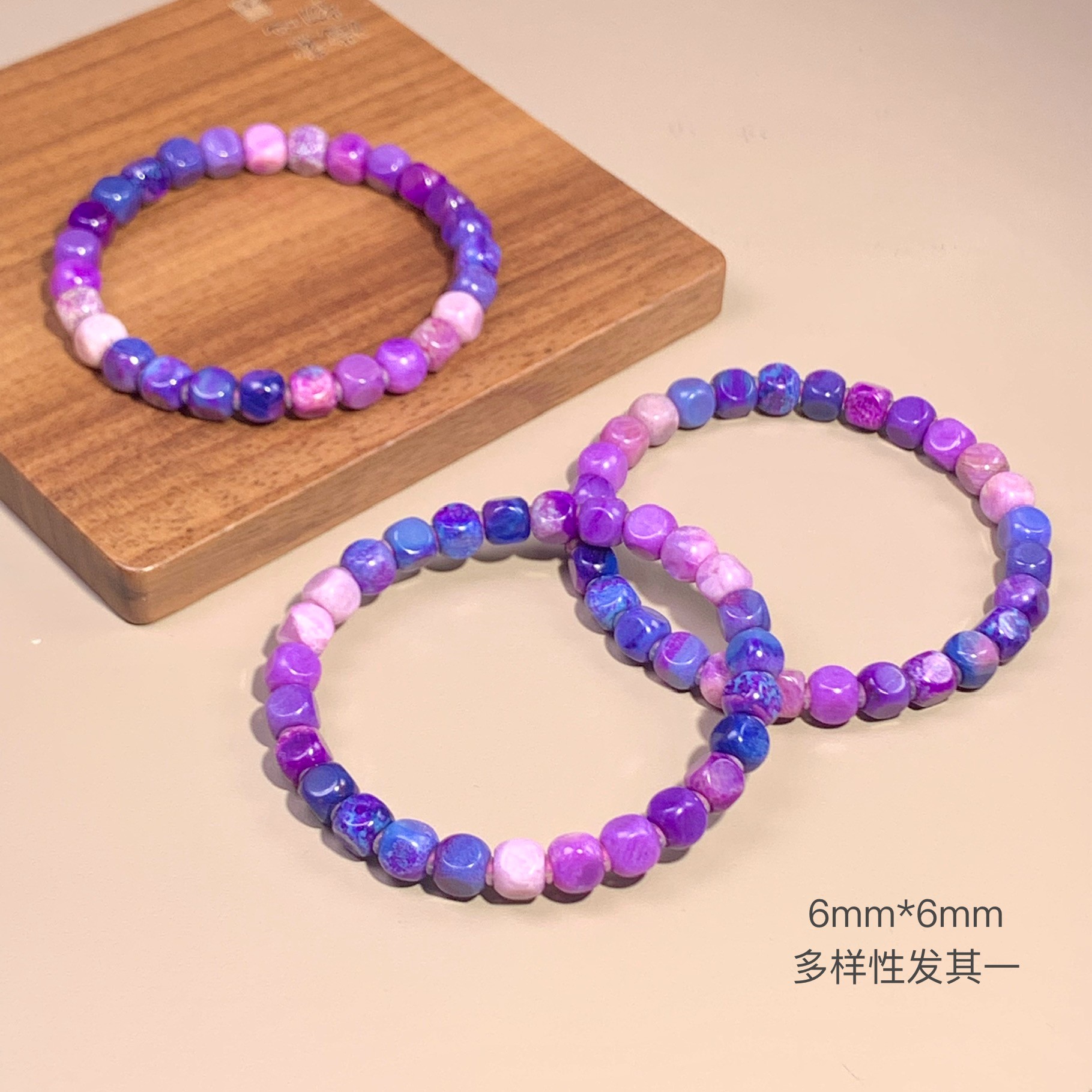 潮生石丨舒俱来六方珠素手串/6mm*6mm/多样性发其一/C01971