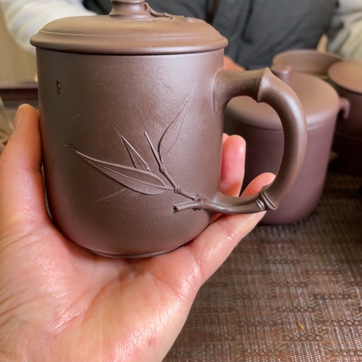 紫泥茶壶阳**好竹节杯350 cc手工制作