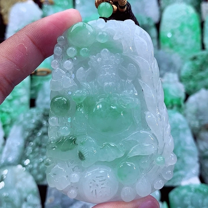天然A货翡翠财神