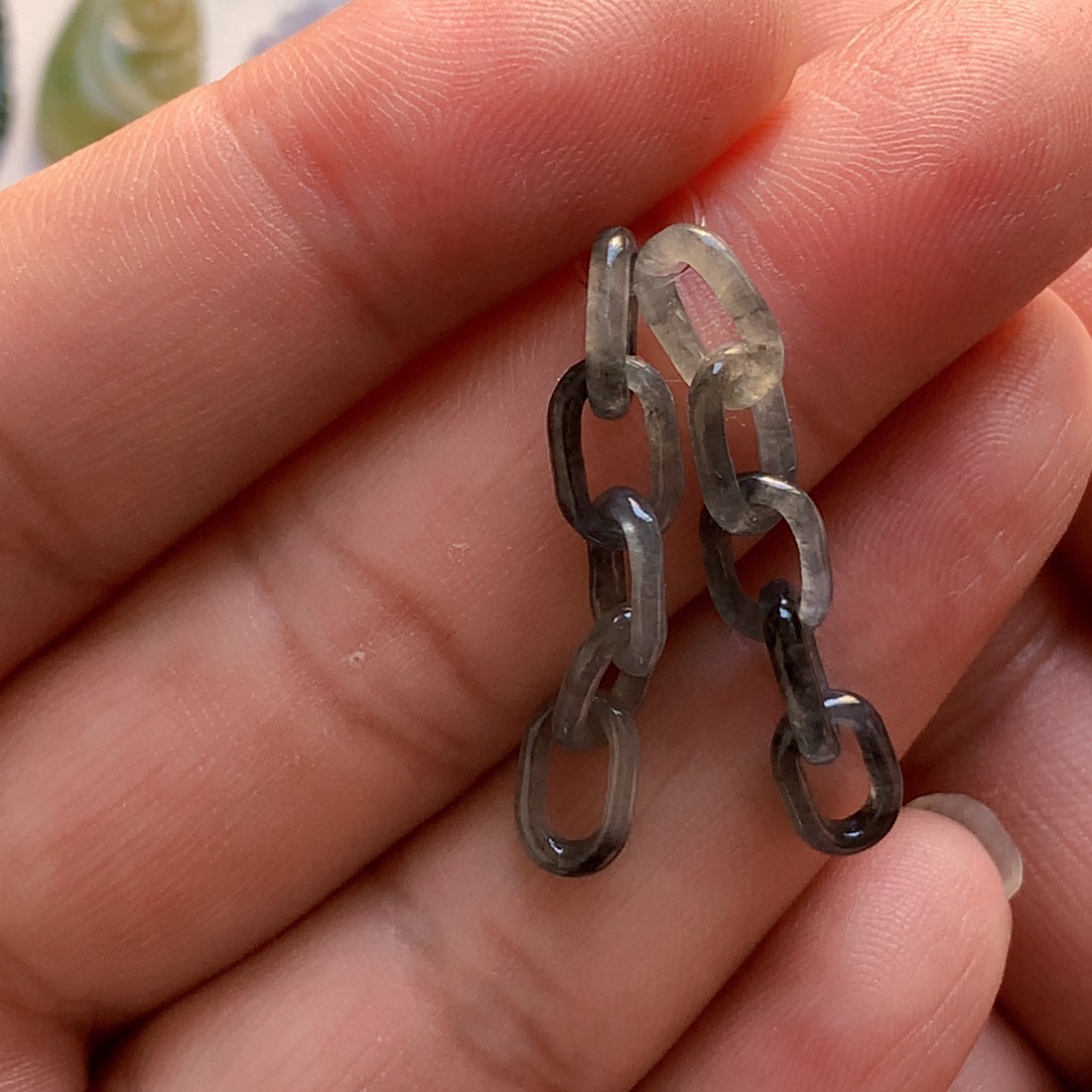 颈饰未镶嵌翡翠乌鸡链条