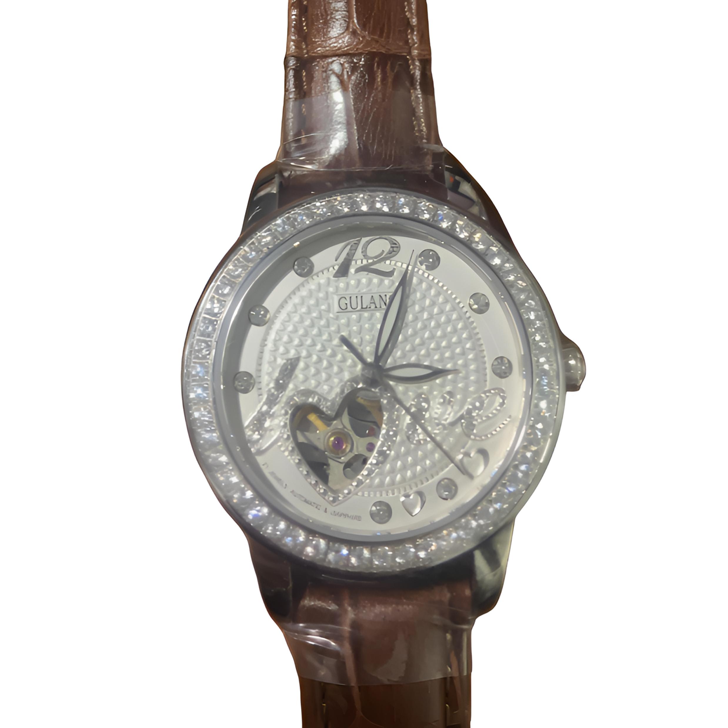 全新未使用 GULANG/古浪 自动机械女表8916皮钢